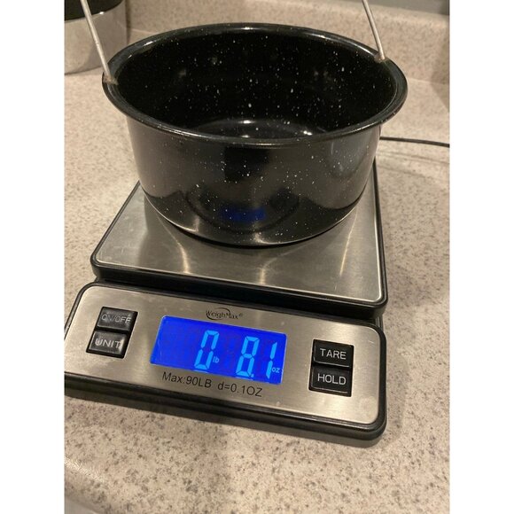 Vintage Black Speckled Enamel 6” Steamer Basket with Handle - Picture 11 of 11